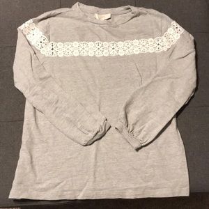 Loft Crewneck Sweatshirt with Lace Detail